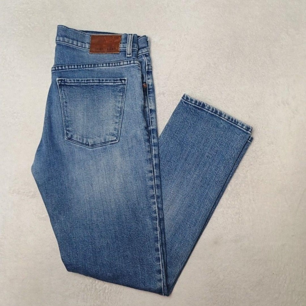 Mott & Bow Jeans Mens 31x30 Blue Slim Warren Light Distressed Stretch 5 Pocket